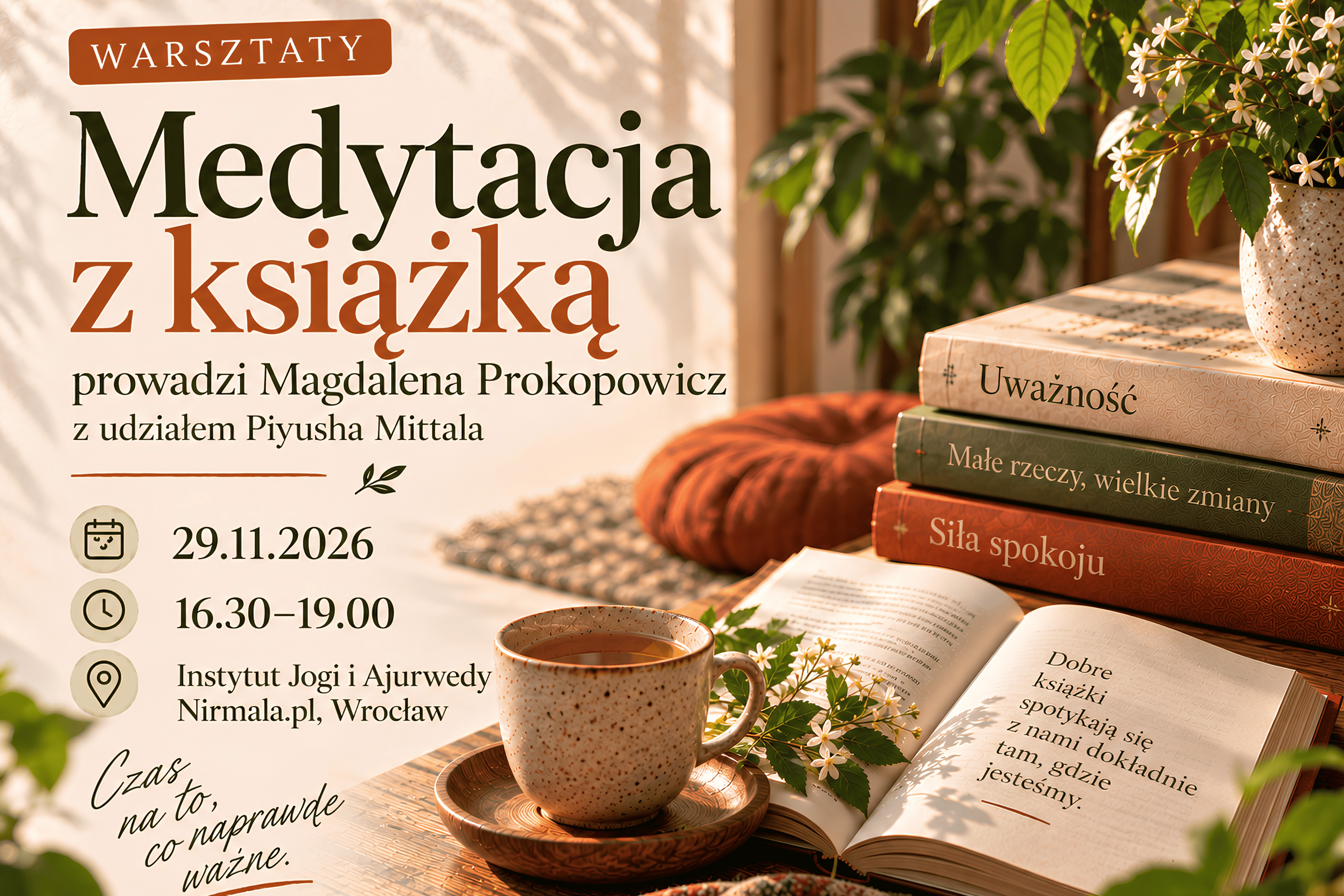 Medytacja z książką – warsztat uważności z Magdaleną Prokopowicz i Piyushem Mittalem